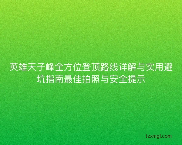 英雄天子峰全方位登顶路线详解与实用避坑指南最佳拍照与安全提示